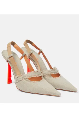 OFF-WHITE Slingback-Pumps Pop Oyster aus Leinen