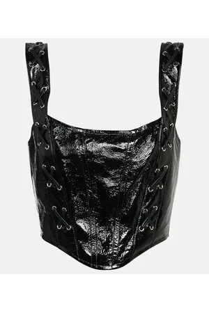 Alessandra Rich Bustier-Top aus Leder