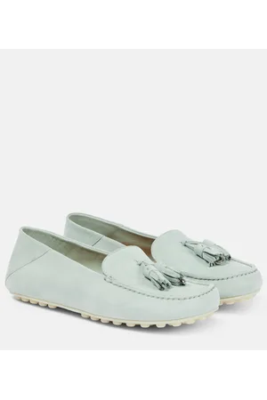Loro Piana Mokassins Dot Sole aus Veloursleder