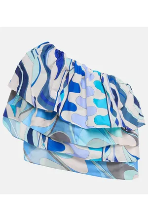 Puccini One-Shoulder-Top Fiamme aus Baumwolle