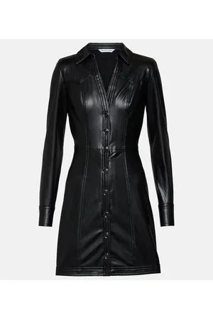 VERONICA BEARD Hemdblusenkleid Garrett aus Lederimitat