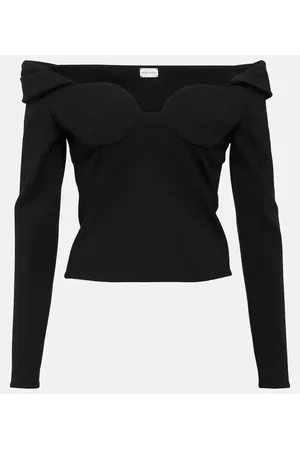 MAGDA BUTRYM Off-Shoulder-Top aus einem Wollgemisch