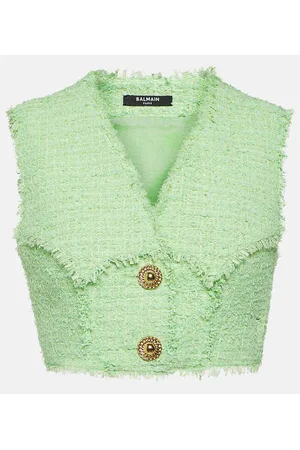 Balmain Cropped-Top aus Tweed