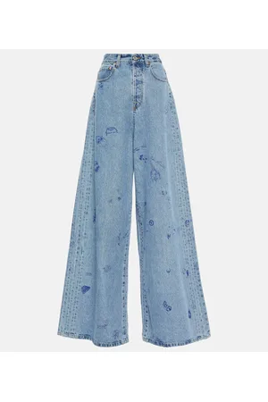 Vetements Bedruckte Wide-Leg Jeans