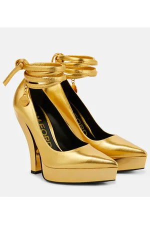 Tom Ford Plateau-Pumps aus Metallic-Leder