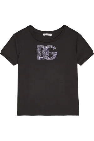 Dolce & Gabbana Verziertes T-Shirt DG aus Baumwoll-Jersey