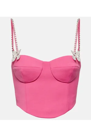 AREA Verziertes Bustier-Top aus Wolle