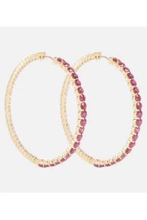 Melissa Kaye Ohrringe Lenox aus 18kt Gelbgold mit Diamanten und Saphiren