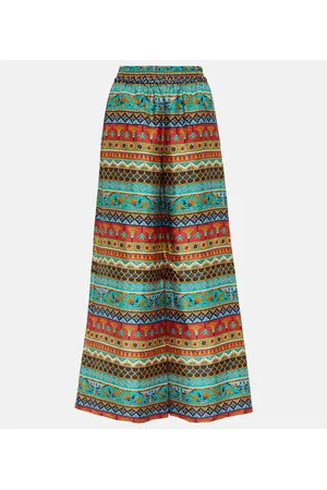 La DoubleJ Bedruckte Palazzo-Hose aus Seide