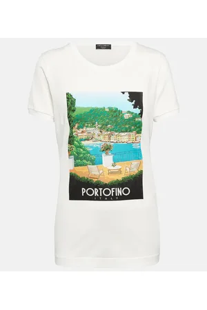 Dolce & Gabbana Bedrucktes T-Shirt Portofino aus Baumwolle