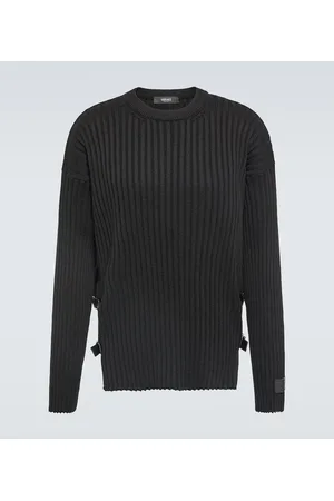 VERSACE Pullover aus Wolle mit Leder