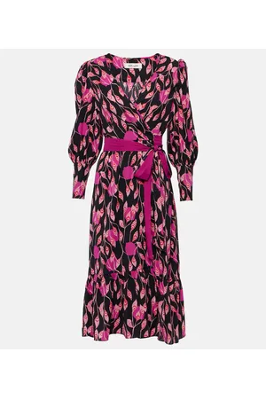 Diane von Furstenberg Bedrucktes Wickelkleid Blade aus Crêpe