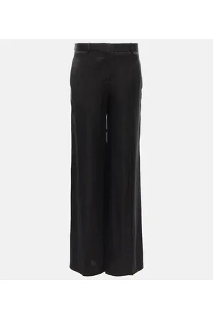 The Row Low-Rise-Hose Bany aus Satin