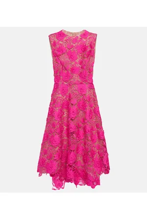 Oscar de la Renta Midikleid aus Spitze