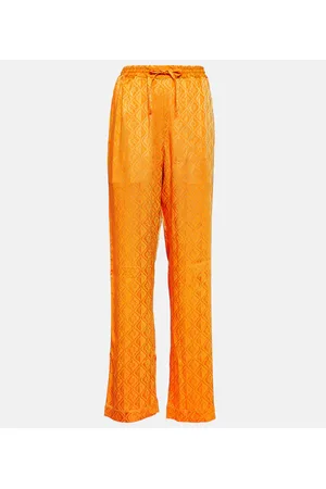 Marine Serre Pyjama-Hose Moon Diamant aus Satin