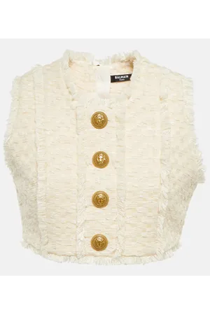 Balmain Cropped-Top aus Tweed