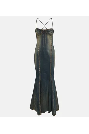 BLUMARINE Verzierte Robe aus Denim