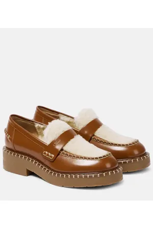 Chloé Chloé Loafers Noua aus Leder mit Shearling