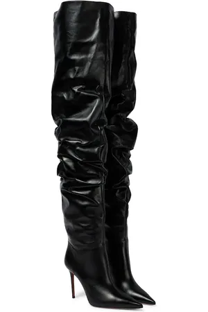 Amina Muaddi Overknee-Stiefel Jahleel aus Leder