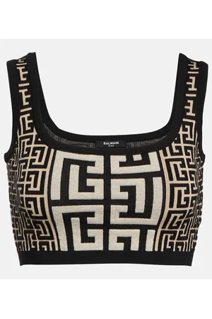 Balmain Cropped-Top aus Jacquard