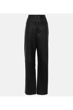 WARDROBE.NYC Weite High-Rise-Hose aus Leder