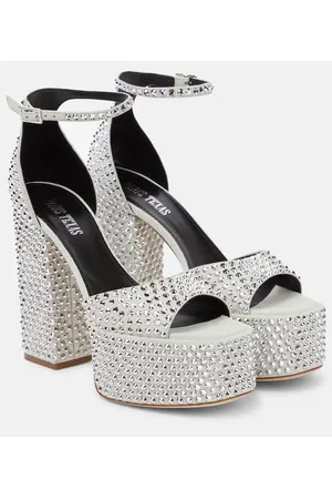 PARIS TEXAS Verzierte Sandalen Tatiana aus Veloursleder