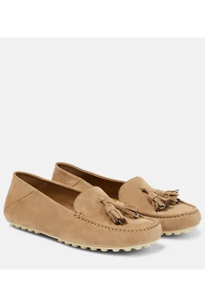 Loro Piana Mokassins Dot Sole aus Veloursleder