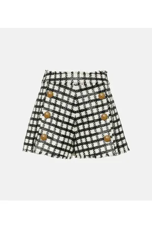 Balmain High-Rise Shorts aus einem Wollgemisch
