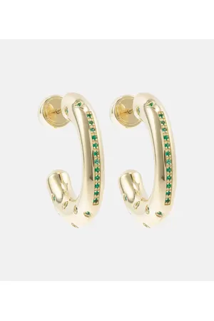 Lauren Rubinski Ohrringe Peggy aus 14kt Gelbgold mit Smaragden