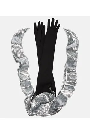 DAVID KOMA Verzierte Handschuhe aus Satin