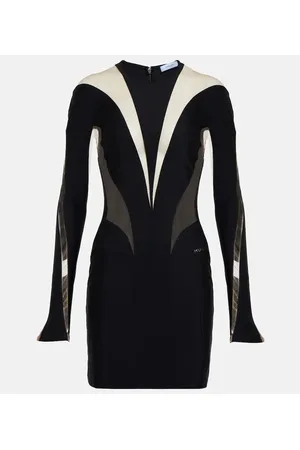 MUGLER Minikleid aus Jersey und Mesh