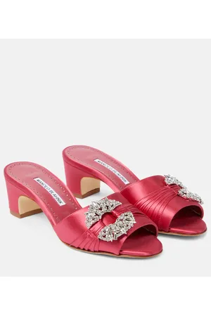 Manolo Blahnik Verzierte Pantoletten Prinap aus Satin