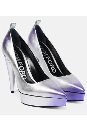Tom Ford Plateau-Pumps aus Metallic-Leder