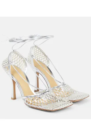 Bottega Veneta Pumps Stretch aus Mesh und Metallic-Leder