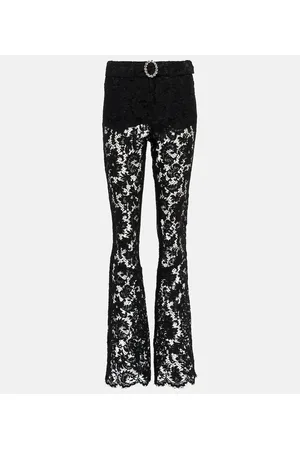 Alessandra Rich High-Rise-Hose aus Spitze