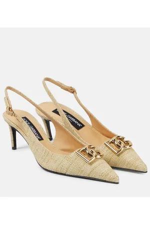 Dolce & Gabbana Slingback-Pumps aus Raffiabast