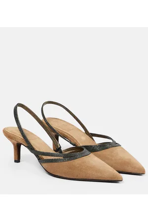 Brunello Cucinelli Slingback-Pumps City aus Veloursleder