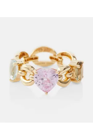 Nadine Aysoy Ring Catena Petite aus 18kt Gelbgold mit Saphir, Topas und Amethyst