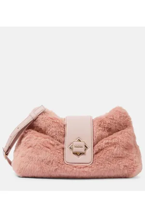 Max Mara Clutch Cuscino aus Teddyfleece mit Leder