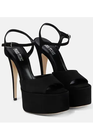 PARIS TEXAS Plateausandalen Pamela aus Veloursleder