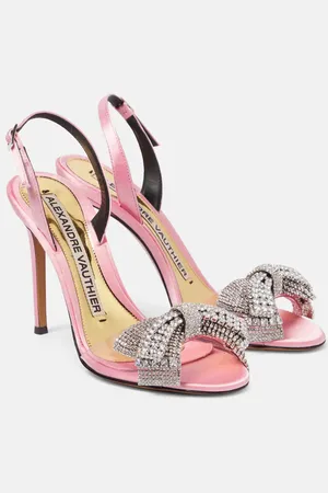 ALEXANDRE VAUTHIER Verzierte Slingback-Sandalen aus Satin