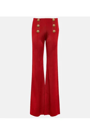 Balmain High-Rise-Schlaghose aus Strick