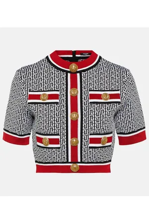 Balmain Cropped-Top aus Strick