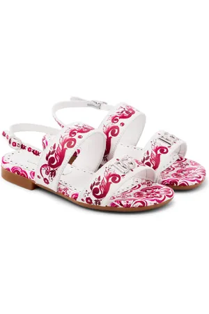 Dolce & Gabbana Bedruckte Sandalen Majolica aus Leder