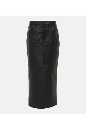 WARDROBE.NYC Maxirock aus Leder
