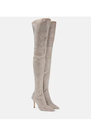 PARIS TEXAS Overknee-Stiefel mit Kristallen