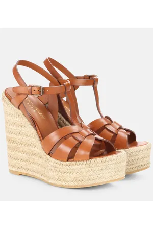 Saint Laurent Wedge-Sandalen Tribute 130 aus Leder