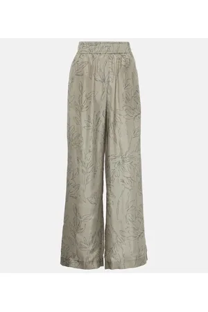 Brunello Cucinelli Weite Hose aus Seide