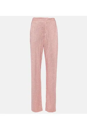 AREA Gerade Hose aus Jersey mit Kristallen