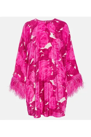 VALENTINO Minikleid aus Seide mit Federn